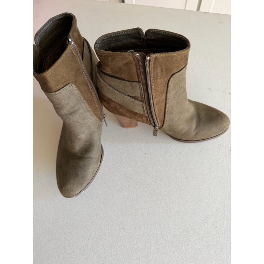 Womenβs Suede Ankle Boots in Taupe